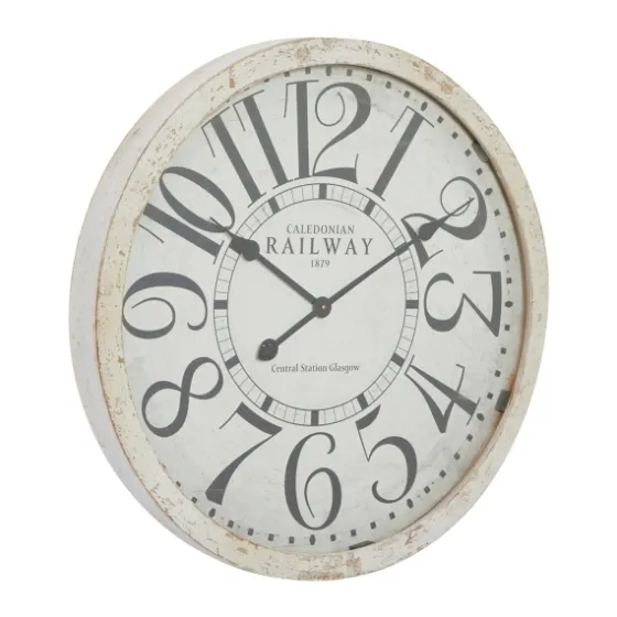 White Rustic Farmhouse Distressed Wall Clock-Kirkland's Home Cheap