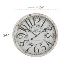 White Rustic Farmhouse Distressed Wall Clock-Kirkland's Home Cheap
