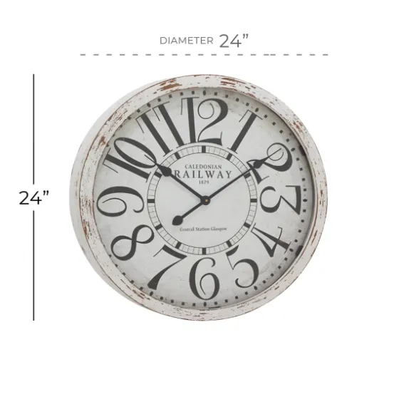 White Rustic Farmhouse Distressed Wall Clock-Kirkland's Home Cheap