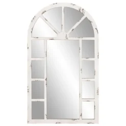 White Rustic Windowpane Arch Mirror-Kirkland's Home Online