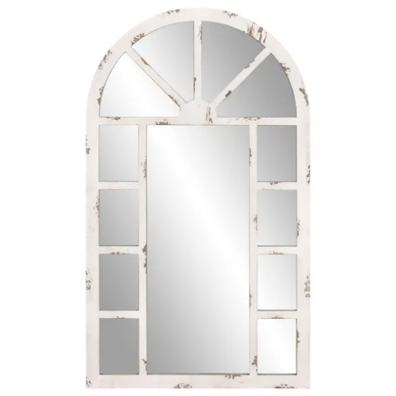 White Rustic Windowpane Arch Mirror-Kirkland's Home Online