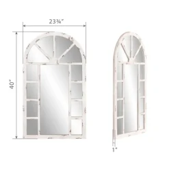 White Rustic Windowpane Arch Mirror-Kirkland's Home Online