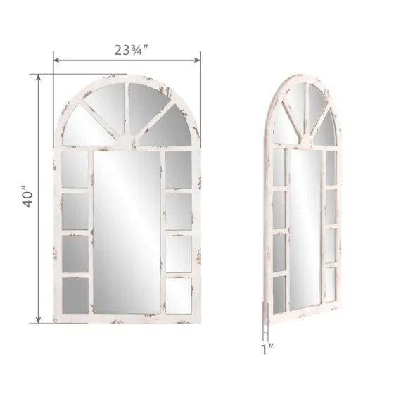 White Rustic Windowpane Arch Mirror-Kirkland's Home Online