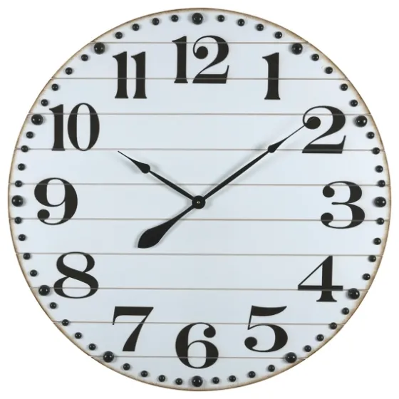 White Rustic Wood Plank Wall Clock-Kirkland's Home Sale