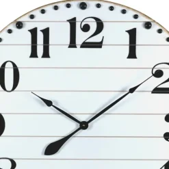 White Rustic Wood Plank Wall Clock-Kirkland's Home Sale