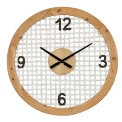 White Rustic Woven Farmhouse Wall Clock-Kirkland's Home Flash Sale