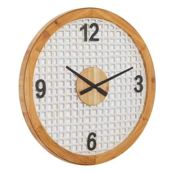 White Rustic Woven Farmhouse Wall Clock-Kirkland's Home Flash Sale
