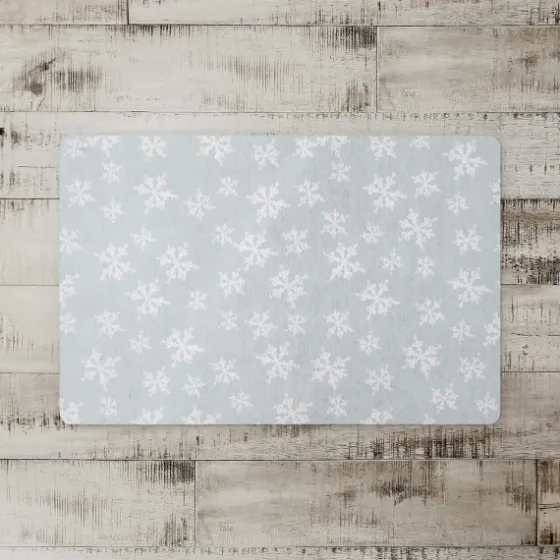 White Snowflake Christmas Kitchen Mat-Kirkland's Home Flash Sale