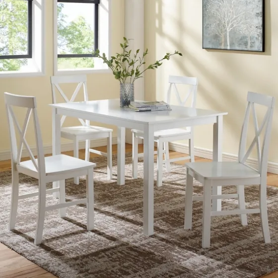 White Solid Wood 5-Pc. Dining Set-Kirkland's Home Fashion