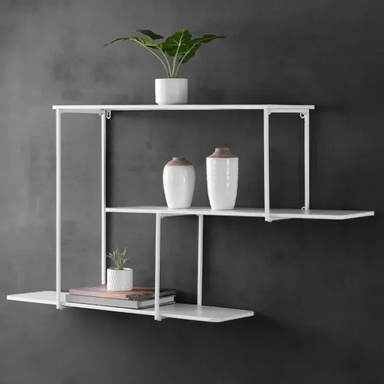 White Staggered 3-Tier Wall Shelf-Kirkland's Home Online