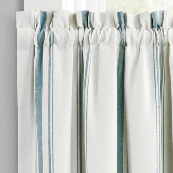 White Stripe Cafe Curtain Panel Set, 36 In.-Kirkland's Home New