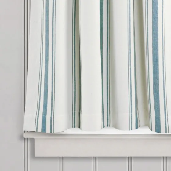 White Stripe Cafe Curtain Panel Set, 36 In.-Kirkland's Home New
