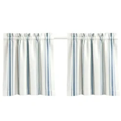 White Stripe Cafe Curtain Panel Set, 24 In.-Kirkland's Home Online