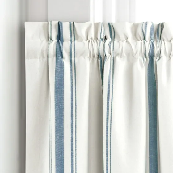 White Stripe Cafe Curtain Panel Set, 24 In.-Kirkland's Home Online