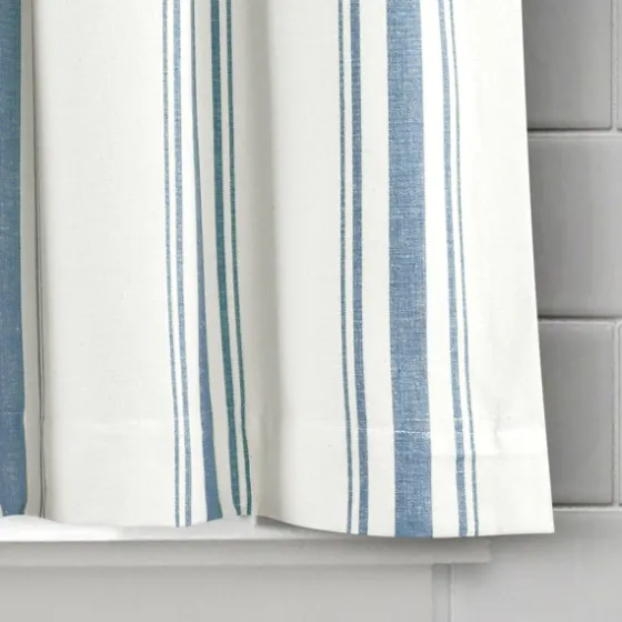 White Stripe Cafe Curtain Panel Set, 24 In.-Kirkland's Home Online