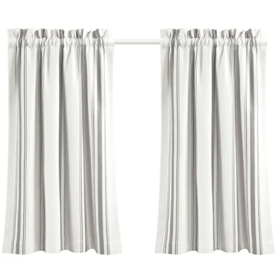 White Stripe Cafe Curtain Panel Set, 36 In.-Kirkland's Home Sale
