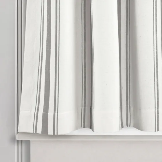 White Stripe Cafe Curtain Panel Set, 36 In.-Kirkland's Home Sale