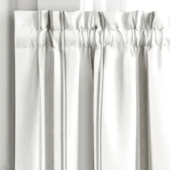 White Stripe Cafe Curtain Panel Set, 24 In.-Kirkland's Home Outlet