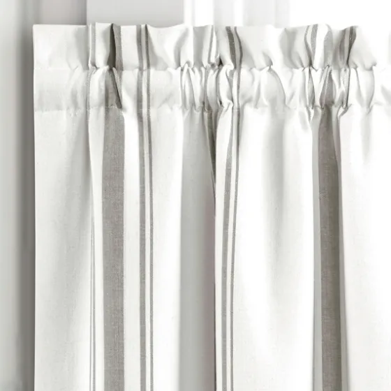 White Stripe Cafe Curtain Panel Set, 24 In.-Kirkland's Home Outlet