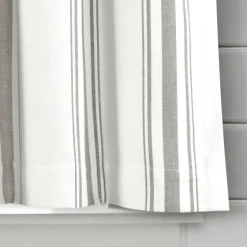 White Stripe Cafe Curtain Panel Set, 24 In.-Kirkland's Home Outlet