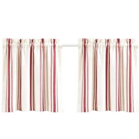 White Stripe Cafe Curtain Panel Set, 24 In.-Kirkland's Home Cheap