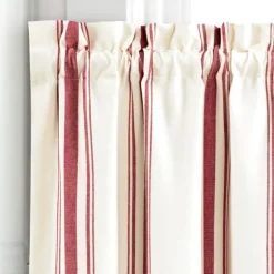 White Stripe Cafe Curtain Panel Set, 24 In.-Kirkland's Home Cheap