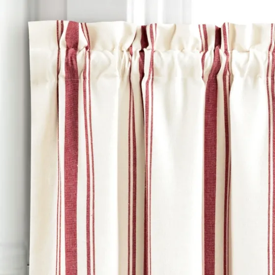 White Stripe Cafe Curtain Panel Set, 24 In.-Kirkland's Home Cheap