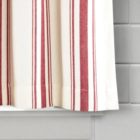 White Stripe Cafe Curtain Panel Set, 24 In.-Kirkland's Home Cheap