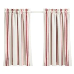 White Stripe Cafe Curtain Panel Set, 36 In.-Kirkland's Home Flash Sale