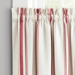White Stripe Cafe Curtain Panel Set, 36 In.-Kirkland's Home Flash Sale