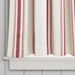 White Stripe Cafe Curtain Panel Set, 36 In.-Kirkland's Home Flash Sale