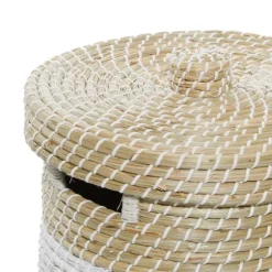 White Stripe Sea Grass 2-Pc. Storage Baskets-Kirkland's Home Cheap