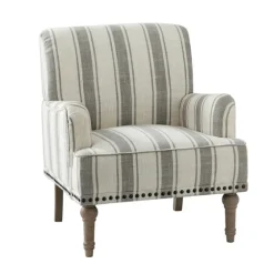 White Stripe Upholstered Accent Chair-Kirkland's Home Cheap
