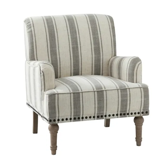 White Stripe Upholstered Accent Chair-Kirkland's Home Cheap