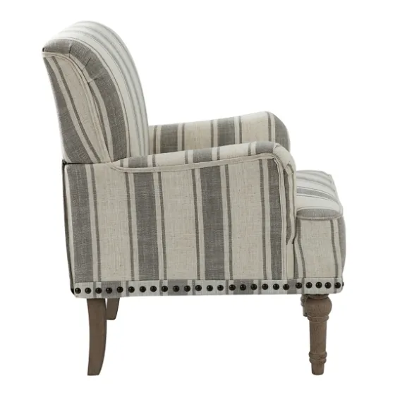 White Stripe Upholstered Accent Chair-Kirkland's Home Cheap