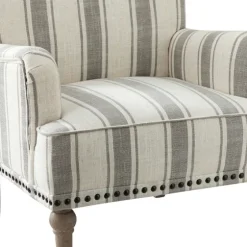 White Stripe Upholstered Accent Chair-Kirkland's Home Cheap