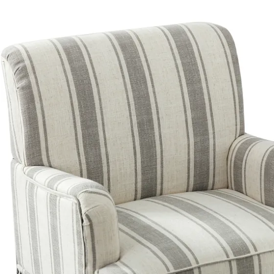 White Stripe Upholstered Accent Chair-Kirkland's Home Cheap