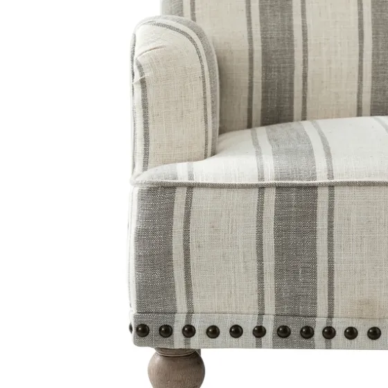 White Stripe Upholstered Accent Chair-Kirkland's Home Cheap