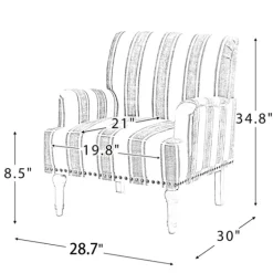 White Stripe Upholstered Accent Chair-Kirkland's Home Cheap