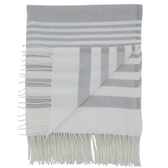 White Stripe With Fringe Throw Blanket-Kirkland's Home Shop
