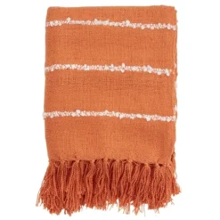 White Striped Fringe Throw Blanket-Kirkland's Home Online