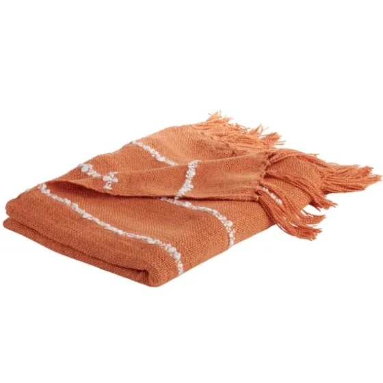 White Striped Fringe Throw Blanket-Kirkland's Home Online