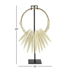 White Teak Wood Necklace Sculpture-Kirkland's Home Shop
