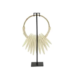 White Teak Wood Necklace Sculpture-Kirkland's Home Shop