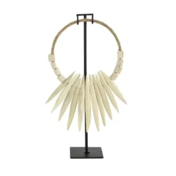 White Teak Wood Necklace Sculpture-Kirkland's Home Shop