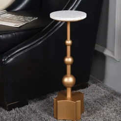 White Terrazzo Top And Base Accent Table-Kirkland's Home Shop