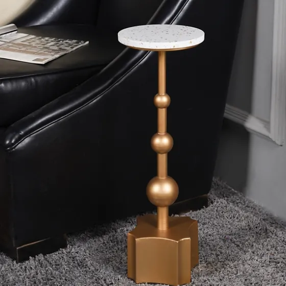White Terrazzo Top And Base Accent Table-Kirkland's Home Shop