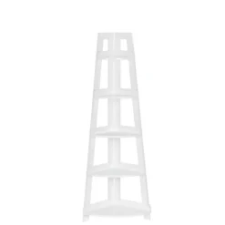 White 5-Tier Corner Ladder Bookshelf-Kirkland's Home Hot