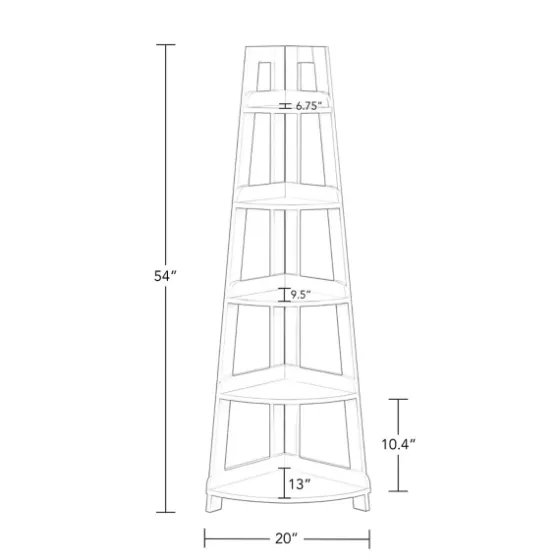 White 5-Tier Corner Ladder Bookshelf-Kirkland's Home Hot