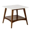 White Top And Pecan Wood Mid-Century Modern Table-Kirkland's Home Best